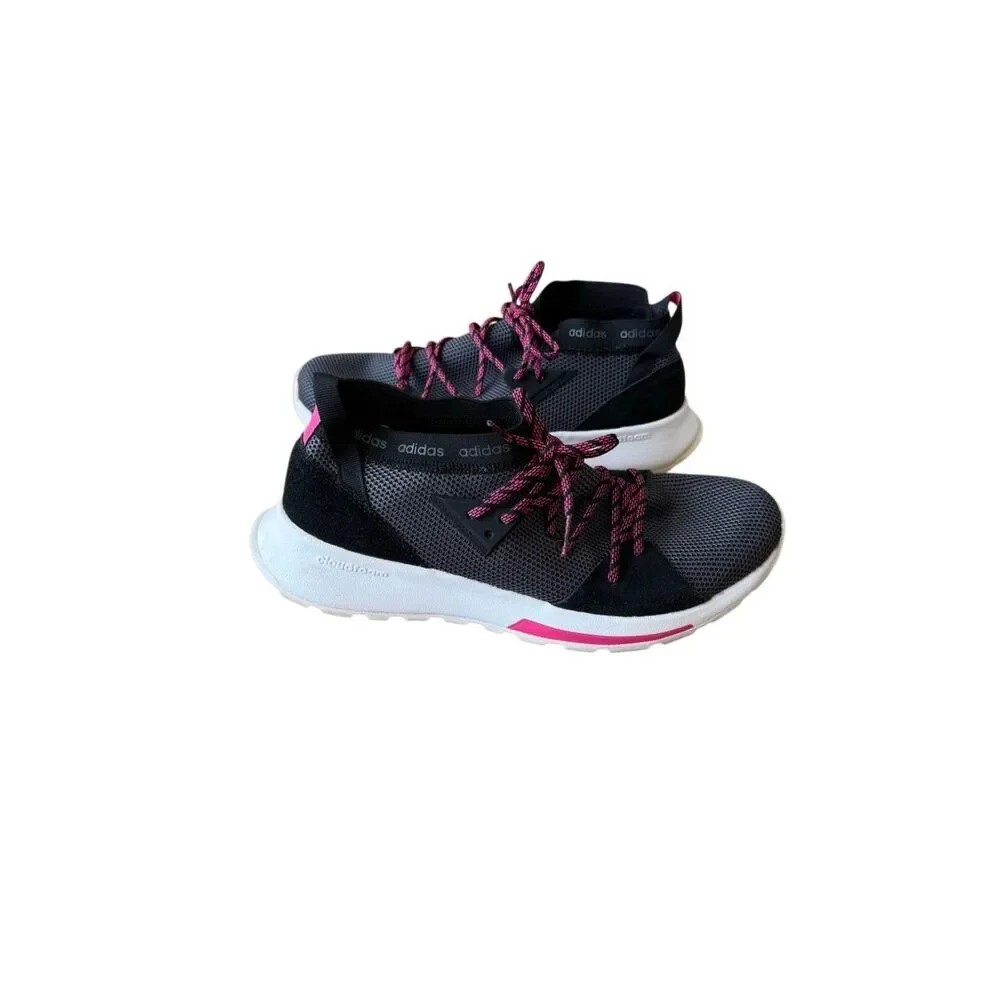 Adidas Womens Black Pink Quesa Cloudfoam Ortholite Running Sneakers Size 8.5